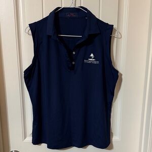 Women's Navy Sleeveless Golf Polo